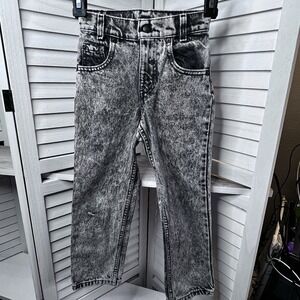 Vtg 80s Levi's 505 Boys Jeans Acid Wash Gray Size 8 USA‎ Made RARE HTF